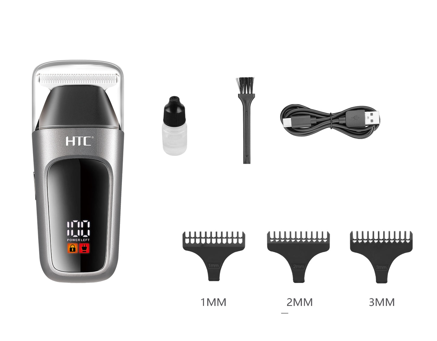HTC Portable Trimmer, Hair Clipper with Special T Blade, Zero Cutting with protective cover, Suitable for frequent Travellers