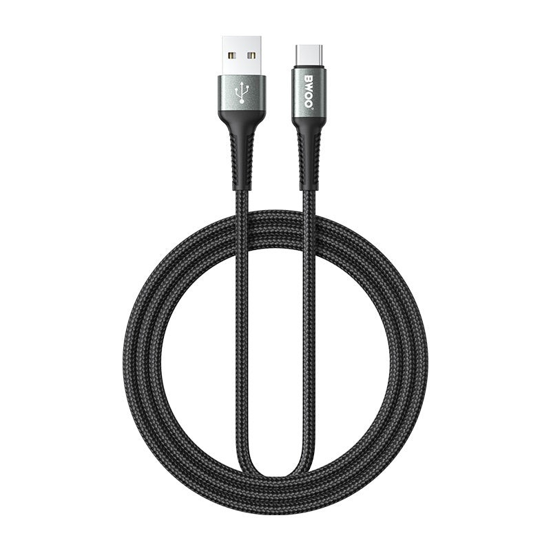 BWOO Aluminum Alloy Charger Cable Nylon Braided Cable 1M for Iphone, Ipad & Android Phones – USB A to USB C