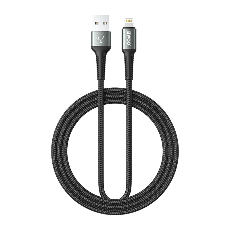 BWOO Aluminum Alloy Charger Cable Nylon Braided Cable 1M for Iphone, Ipad & Android Phones – USB A to Lightning