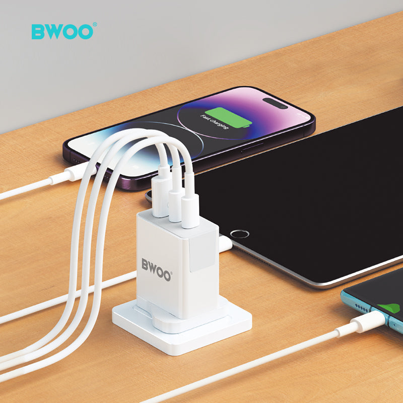 Bwoo fast Charger, 3 in 1 40W Fast Charger, Type C charger for Iphone, Samsung, Vivo, Honor, Huawei, Oppo Etc
