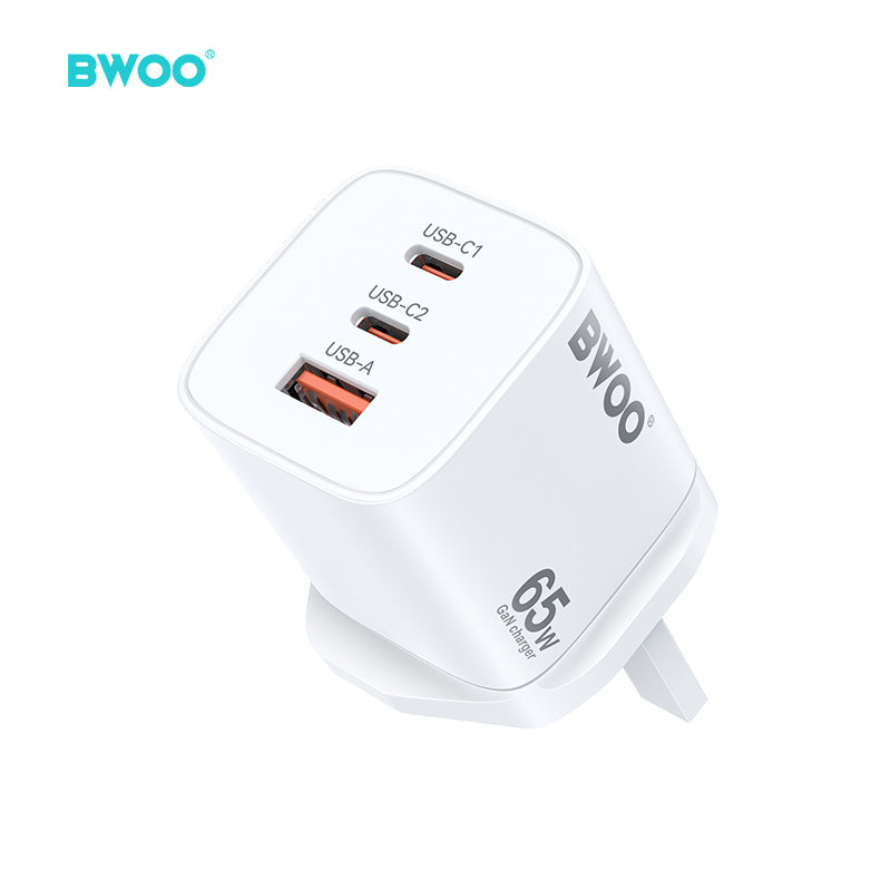 Bwoo Super fast Wall Charger, Fast Charger 65W Gan 3 in 1,Fast Charger for Iphone, Ipad, Iwatch, Samsung, Vivo, Oppo Etc