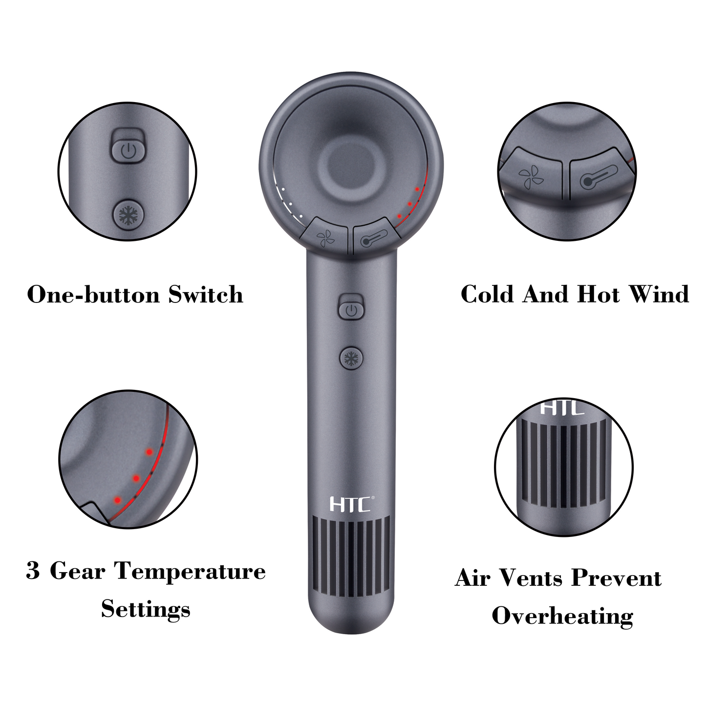 HTC Brushless Hair Dryer with High Speed motor for Professional & Personal Use