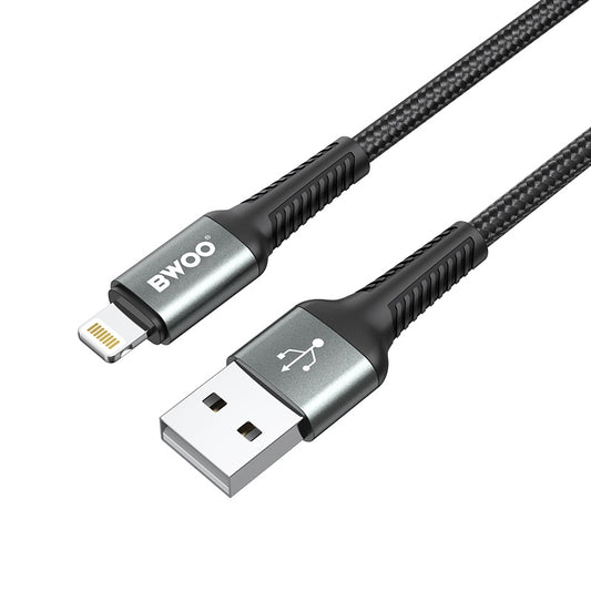 BWOO Aluminum Alloy Charger Cable Nylon Braided Cable 1M for Iphone, Ipad & Android Phones – USB A to Lightning
