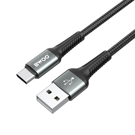 BWOO Aluminum Alloy Charger Cable Nylon Braided Cable 1M for Iphone, Ipad & Android Phones – USB A to USB C