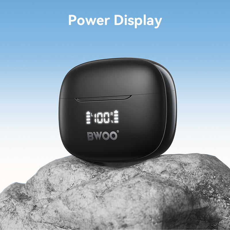 Bwoo in-ear Wireless Earbuds with Digital Display BT V5.3 for Gaming and HD Calls