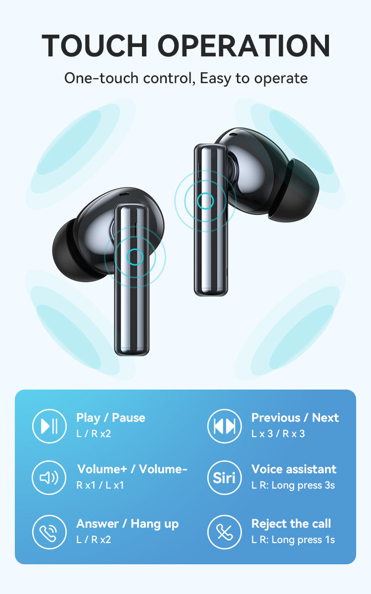 Bwoo in-ear Wireless Earbuds with Digital Display BT V5.3 for Gaming and HD Calls