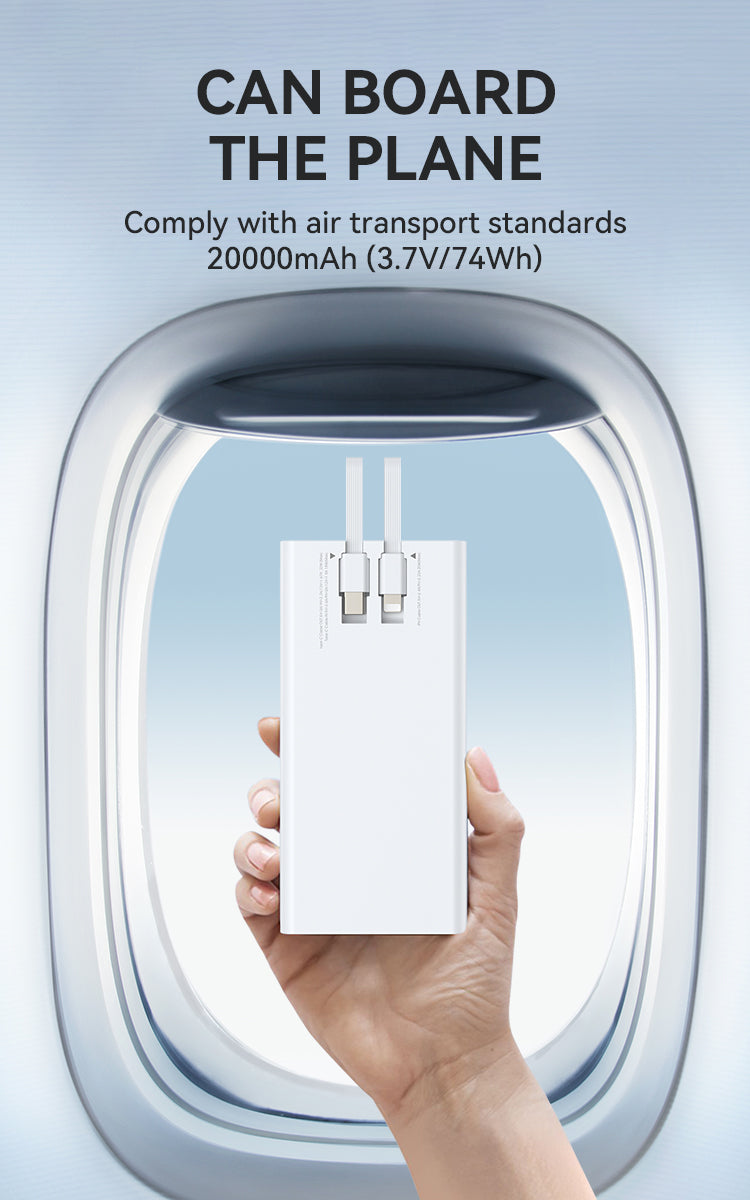 Bwoo Super Ultra Fast Power Bank, 20000mAh 22.5W Fast Charge Power Bank with built-in Cables, Fast Charging Power Bank for Samsung, Iphone, Samsung, Vivo, Honor, One Plus Etc