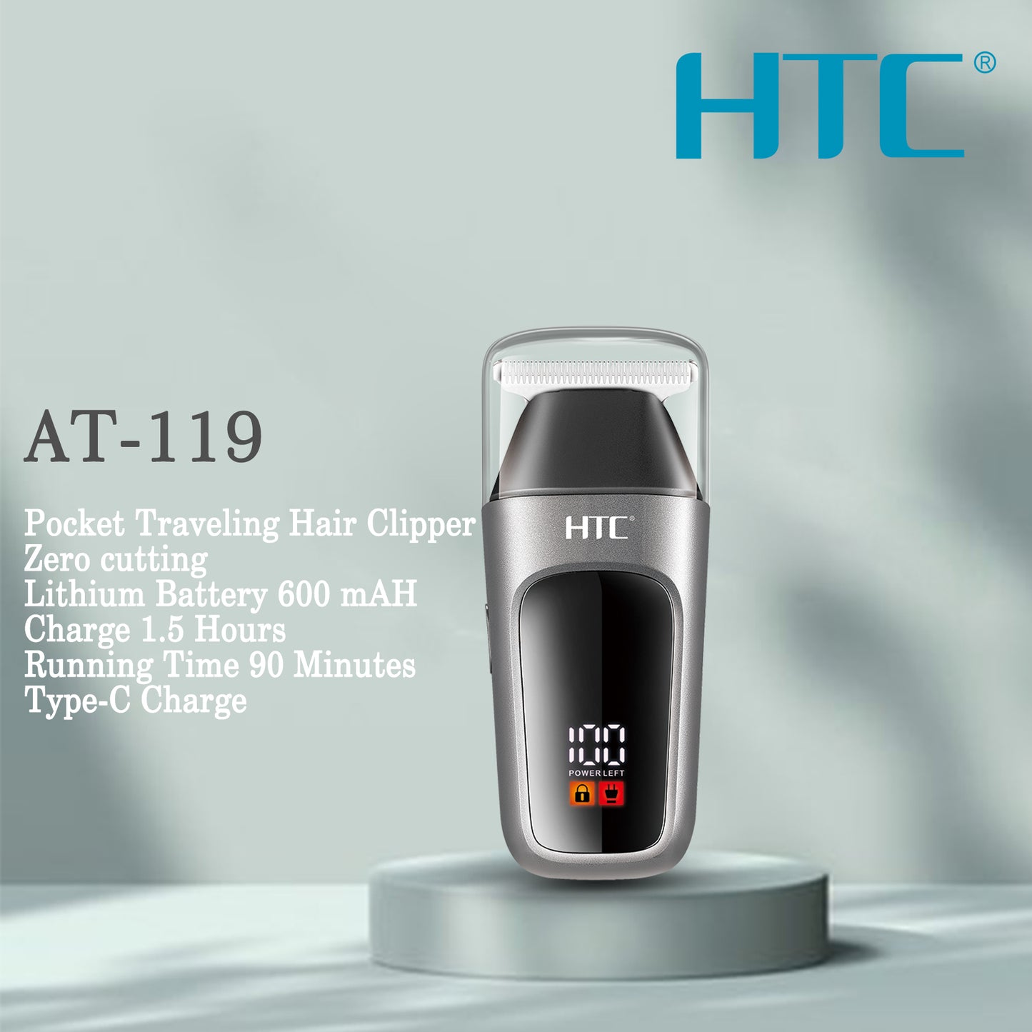HTC Portable Trimmer, Hair Clipper with Special T Blade, Zero Cutting with protective cover, Suitable for frequent Travellers