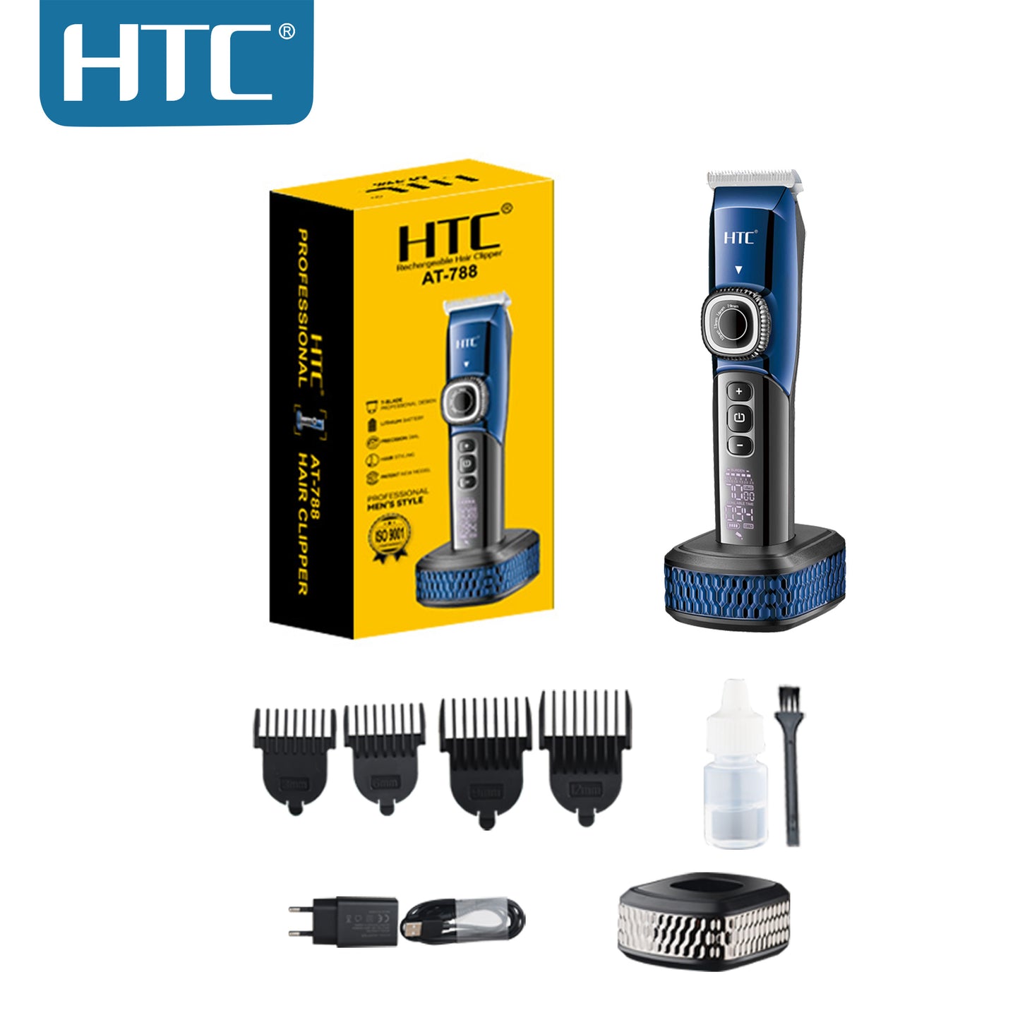 HTC AT-788 Portable Hair Cut Machine for Men Professional Clipper, with 2200 mAH Battery with LED Display