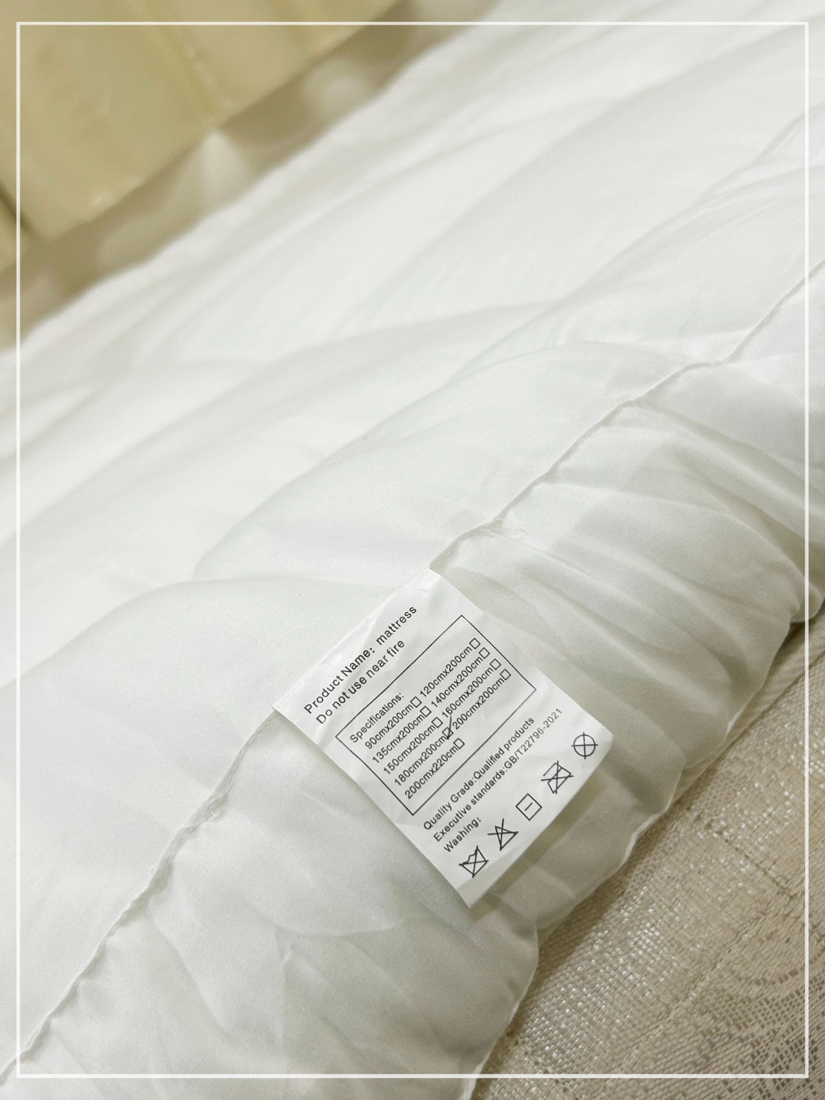 Fluffy Panda Mattress Topper 200x200cm, 1000gsm, 10cm thick