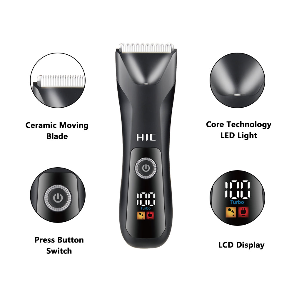 HTC AT-018 Fully Body Shaver Washable Type-C Rechargeable Ceramic Blade for body and face
