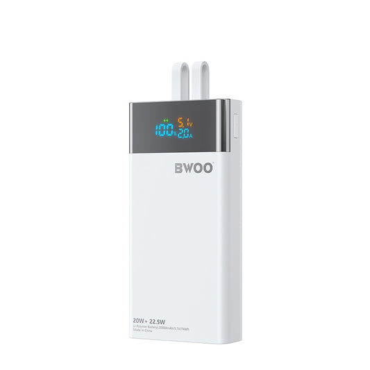 Bwoo Super Ultra Fast Power Bank, 20000mAh 22.5W Fast Charge Power Bank with built-in Cables, Fast Charging Power Bank for Samsung, Iphone, Samsung, Vivo, Honor, One Plus Etc