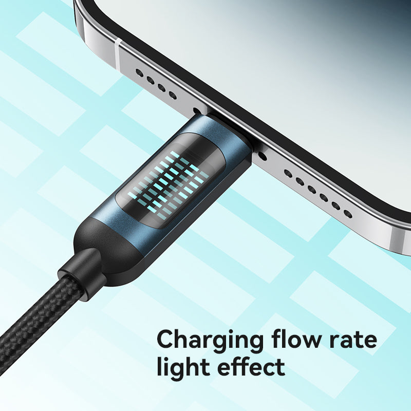 Bwoo Type Iphone Charging Cable And Data Cable Type-C to Lightning Charging Cable PD 27W 1M with LED display for Iphone 11,12,13,14 and Ipad