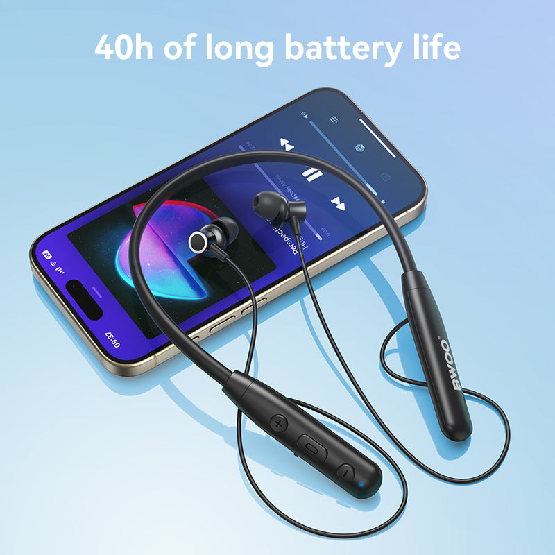 Bwoo In-ear Wireless Neckband Earbuds BT V5.3 for Gaming & Sports