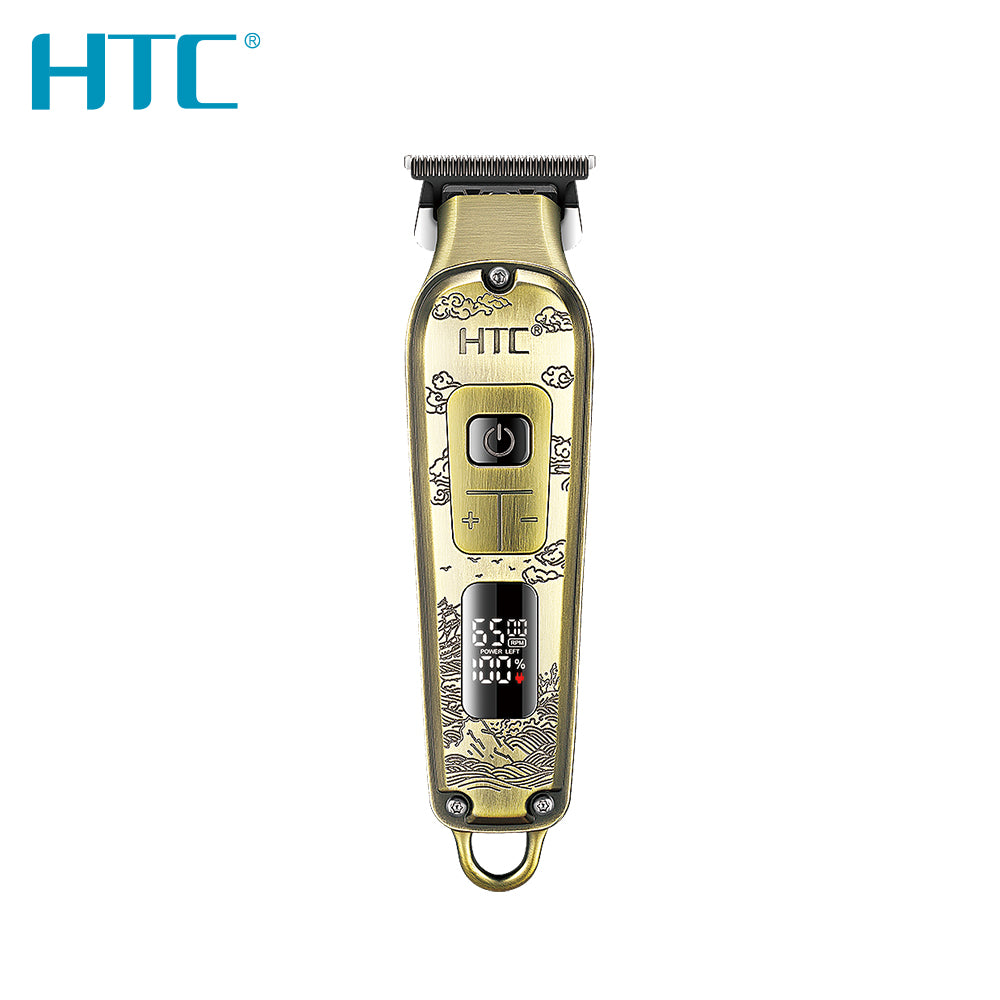 HTC AT-732 Fully Metal Aluminum Body Hair Clipper for Barber Use & Professional Use, Hair Trimmer with Powder Metallurgy Blade with LED Display