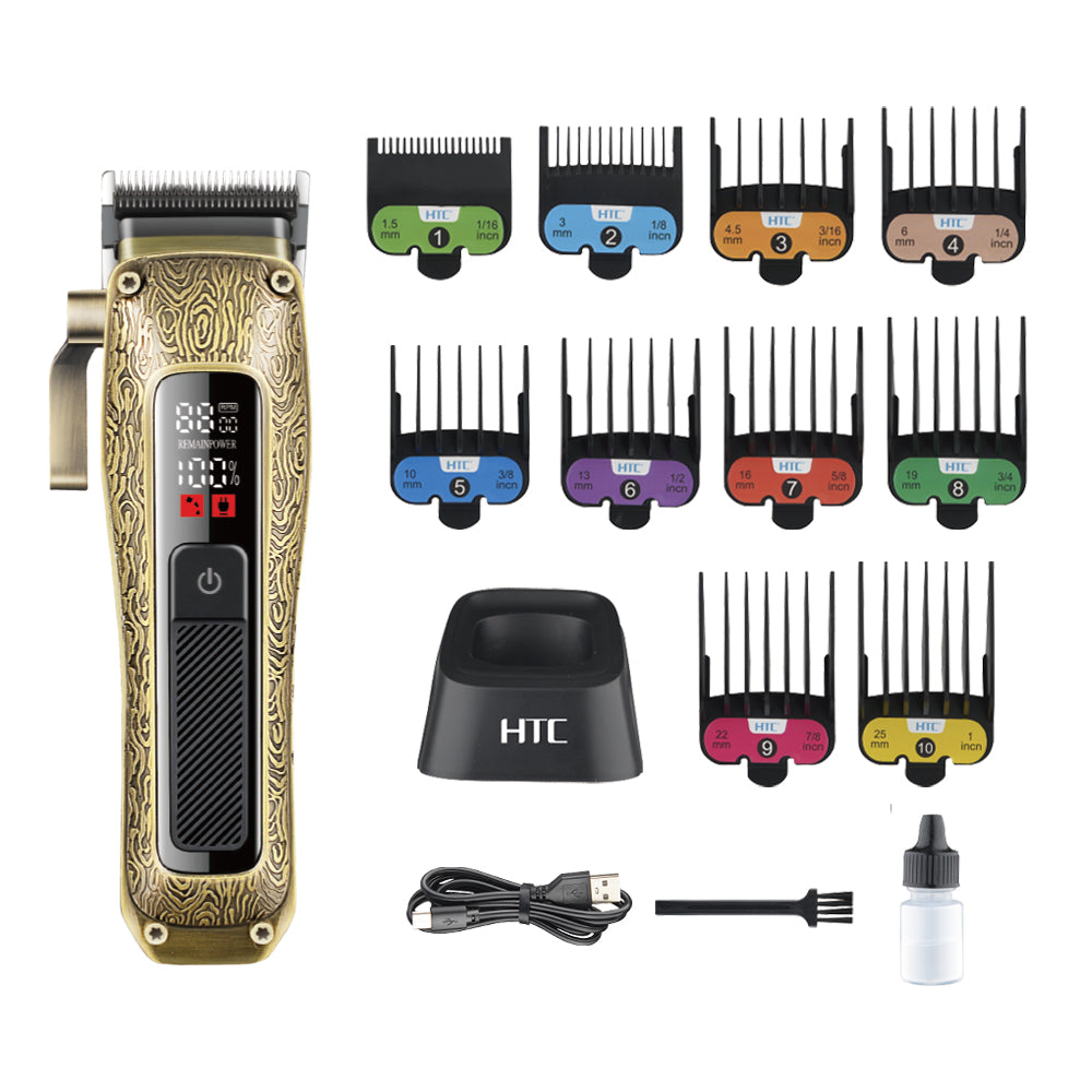 HTC AT-739 2500mAh Professional Hair Clipper with 2 Speed Control, with Cermaic Blade and LED Display