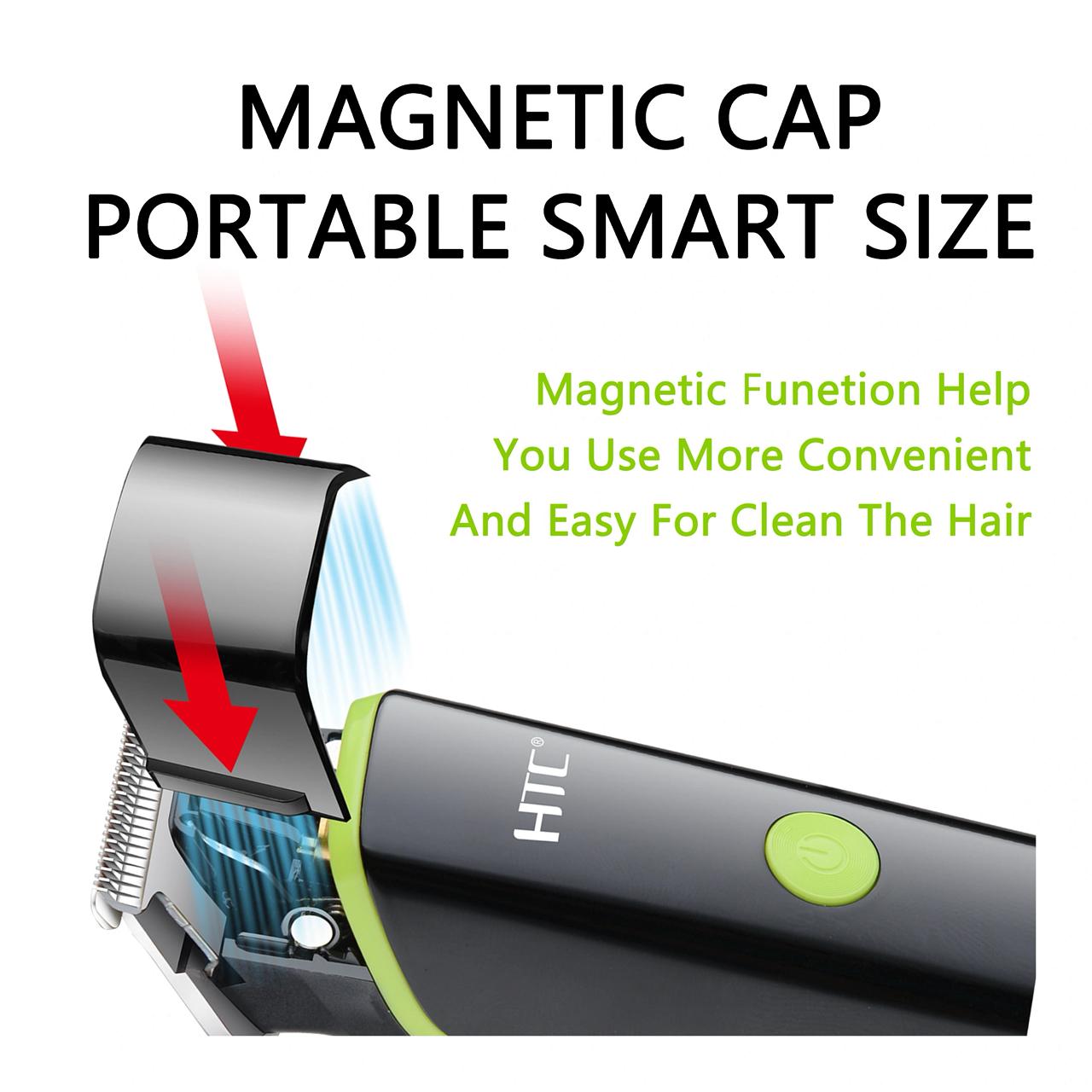 HTC AT-569 LCD Display Magnetic Cap Lithium Battery Rechargeable Hair Clipper