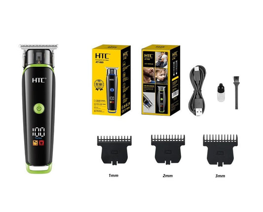 HTC AT-569 LCD Display Magnetic Cap Lithium Battery Rechargeable Hair Clipper